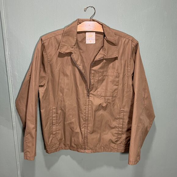 GAP Mens Khaki Bomber Jacket Medium Vintage Zip Up Casual Outerwear - Picture 3 of 7